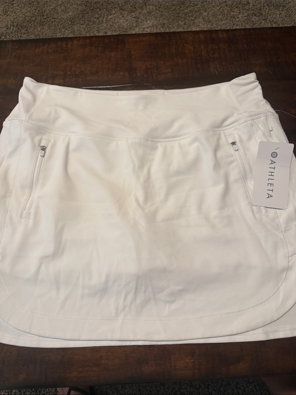 Athleta White Fairway golf Skort with Zip Pockets Sz XL NWT